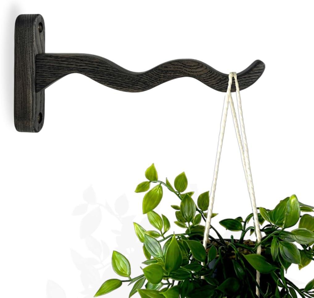Wooden Wall Plant Hanger for Plants - Wood Indoor Plant Hook for Wall Plant, Wind Chimes, Flower Brackets - Durable Bracket Plant Hanger (KO3) (BogOak) Wooden Wall Plant Hanger for Plants - Wood Indoor Plant Hook for Wall Plant, Wind Chimes, Flower Brackets - Durable Bracket Plant Hanger (KO3) (BogOak)