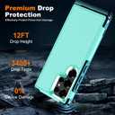 Hualele for Samsung Galaxy S24 Ultra Case,[Military Grade Protection] [Dropproof Shcokproof] Non-Slip Grip Dual Layer Rugged Heavy Duty Galaxy S24 Ultra Phone Case,Light Green