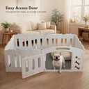 Dog Playpen with Divider & Washable Floor Pad, 6-Panel Indoor Puppy Playpen for Small Dogs & Puppies, 24" Tall Premium HDPE Panels, 60"x30"x24", Tool-Free Setup (White)