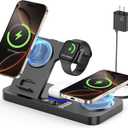 2025 Upgrade Wireless Charger, 6 in 1 Charging Station,30W Wireless Charger with Clock & 7-Color Night Light,Dual Phone Charger for iPhone 16/Samsung Galaxy,for AirPods for Apple Watch