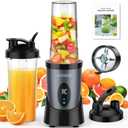 KOIOS Smoothie Blender, 900W Personal Blender for Shakes and Smoothies for Kitchen with 2 No-BPA 22oz Portable Cups, Single Serve Smoothies Maker Mixer for Juices, Nutritious Recipe (Grey Blue)