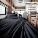 Shreem Linen Microfiber RV Sheet Sets, 48x75 3/4 Full Bunk, Dark Grey Solid - Fits Mattresses up to 8 Inches Deep, 4 Piece RV Bed Sheets for Campers, Motorhomes, and Travel Trailers, 3/4 Full BUNK SIZE