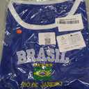 Vintage Graphic Baby Tees for Women Brazil Shirt Y2k Tops Baby Crop Tees 90s Summer Going Out Tops Streetwear Shirts (Blue, M)