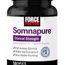 Force Factor Somnapure Clinical Strength Sleep Aid for Adults, Diphenhydramine HCl, Non-Habit-Forming, Nighttime Sleep Support, 30 Caplets