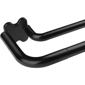 Black Double Curtain Rods, USFOOK Blackout Wrap Around Curtain Rods for Windows 32 to 58 Inch, 6/8 Inch Room Darkening Curtain Rod (32-58")