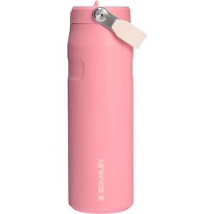 Stanley IceFlow Flip Straw 2.0 Water Bottle 24 oz | Built-In Straw for Travel and Sports | Lightweight and Leak Resistant | Insulated Stainless Steel | BPA-Free | Pink Mesa