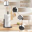 2 x Paper Towel Holder Countertop, Premium Stainless Steel Black Paper Towel Holder with Anti Slip & Waterproof, Freestanding Countertop Paper Towels Holder for Kitchen, Tabletop, Bathroom