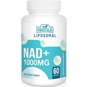 Liposomal NAD+ Supplement 1000 mg | Highest NAD Pontecy | Max Absorption | Pure NAD Supplement | Energy and DNA Repair, Aging Defense, Brain Function | 60 Softgels Exp 12/2027