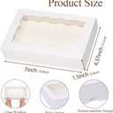 RomanticBaking 100 Pack White 7 x 4 3/8 x 1 1/2inches Cookies Boxes with Window Christmas Bakery Packaging for Macaron Treat Boxes Chocolate Truffle