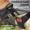 rabbitgoo Tactical Dog Harness for Large, Heavy Duty Pet Harness with Handle, No-Pull Service Vest Large Breed, Adjustable Military Dog Vest for Training Hunting Walking, Black, L