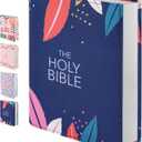 Mr. Pen- Bible Book Cover, 8.5" x 7.5" x 2", Floral Design, Oxford Fabric, Bible Sleeve Covers for Women (Navy)