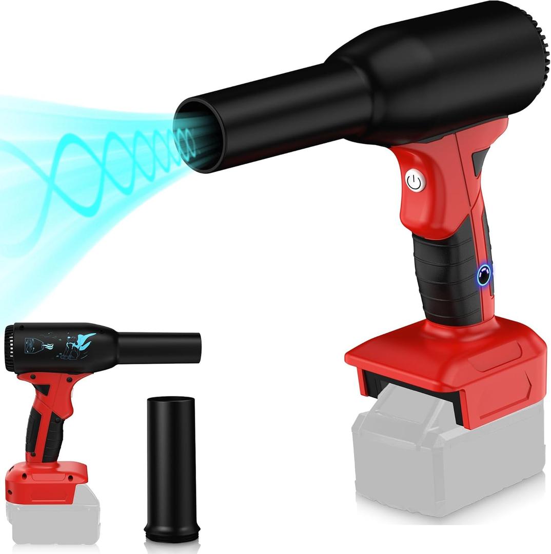Jet Dry Mini Blower 90000 RPM Wind Speed 3-Speed Control Compatible with Milwaukee M18 BatteryRechargeable Cordless Jet Fan Blower for Milwaukee, for Car and Outing Jobsite (Battery Not Included)