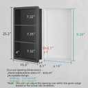 IDYLLOR Recessed Medicine Cabinet No Mirror - 14x24 Bathroom Storage Wall Cabinet with 2 Shelves, 304 Stainless Steel Shower Niche, Matte Black Waterproof for Bathroom, Toilet, Vanity