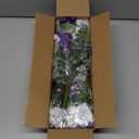 MARTINE MALL Artificial Flowers for Outdoors, 4 Bundles Realistic Fake Outdoor Flowers, UV Resistant Silk Petunia Flower for Outside Look Real Faux Flower Plants for Outdoor Porch Decor, Purple White