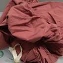 JELLYMONI Fitted Sheet Queen Cotton Maroon 1pc Easy-Fit 16 Inch Deep Pocket Sheet Bedding Sheet Solid 100% Washed Cotton Soft Breathable Durable Fitted Bed Sheet (60x 80+16) (01- Deep Rose)