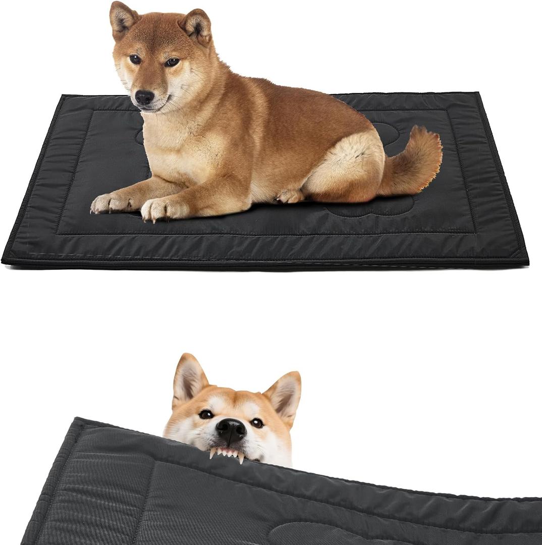 Chew Proof Dog Crate Pad - Indestructible Durable Dog Bed for Aggressive Chewers, Machine Washable & Waterproof Indoor Outdoor Tough Kennel Pad for Small Dogs (X-Small (17"x23"))