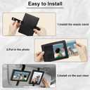 2 x Koongloong 2PCS Car Picture Frame PU Leather Sun Visor Photo Holder with Elastic Band Fit 4x5.5 Inch Pictures Vertical and Horizontal Universal Black