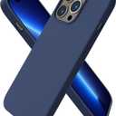 ORNARTO Compatible with iPhone 13 Pro Case 6.1, Slim Liquid Silicone 3 Layers Full Covered Soft Gel Rubber Case Cover 6.1 inch-Navy Blue
