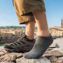 Juclise Alpaca Wool No Show Socks 2 pairs Men&Women Summer Midweight Socks Moisture Wicking Cushion Anti-blister (US, Alpha, Large, Regular, Regular, Dark Grey) (L)