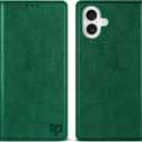 ZZXX for iPhone 17 Wallet Case with [RFID Blocking] Card Slot Stand Strong Magnetic Leather Flip Fold Protective Phone Case for iPhone 17 Case Wallet(Green-6.1 inch)