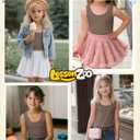 Girls Slim Fit Tank Top | Ribbed, Knit, Camisole, U Neck, Sleeveless, Stretch, Undershirt, Summer, Basic, Tank, 5-14 Years