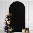 Ledido 7.2FT Wedding Arch Backdrop Cover-Arch Covers Fitted Stretchy Spandex Round Top Stand Backdrop Cover for Wedding Banquet Ceremony Birthday Party Baby Shower Event Decoration,Black