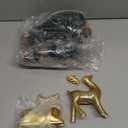 Wesiti 2 Pcs Ceramic Christmas Reindeer Figurines 4 Pcs Mini Christmas Pine Tree Reindeer Decor Deer Statue Sculpture Tabletop Ornaments for Home Mantel Shelves Decor (Gold),