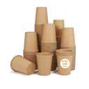 Walasaso Disposable Cups, 100 Pack 8 Oz Kraft Paper Cups, Paper Coffee Cups, Disposable Cups 8 oz for Hot or Cold Beverage