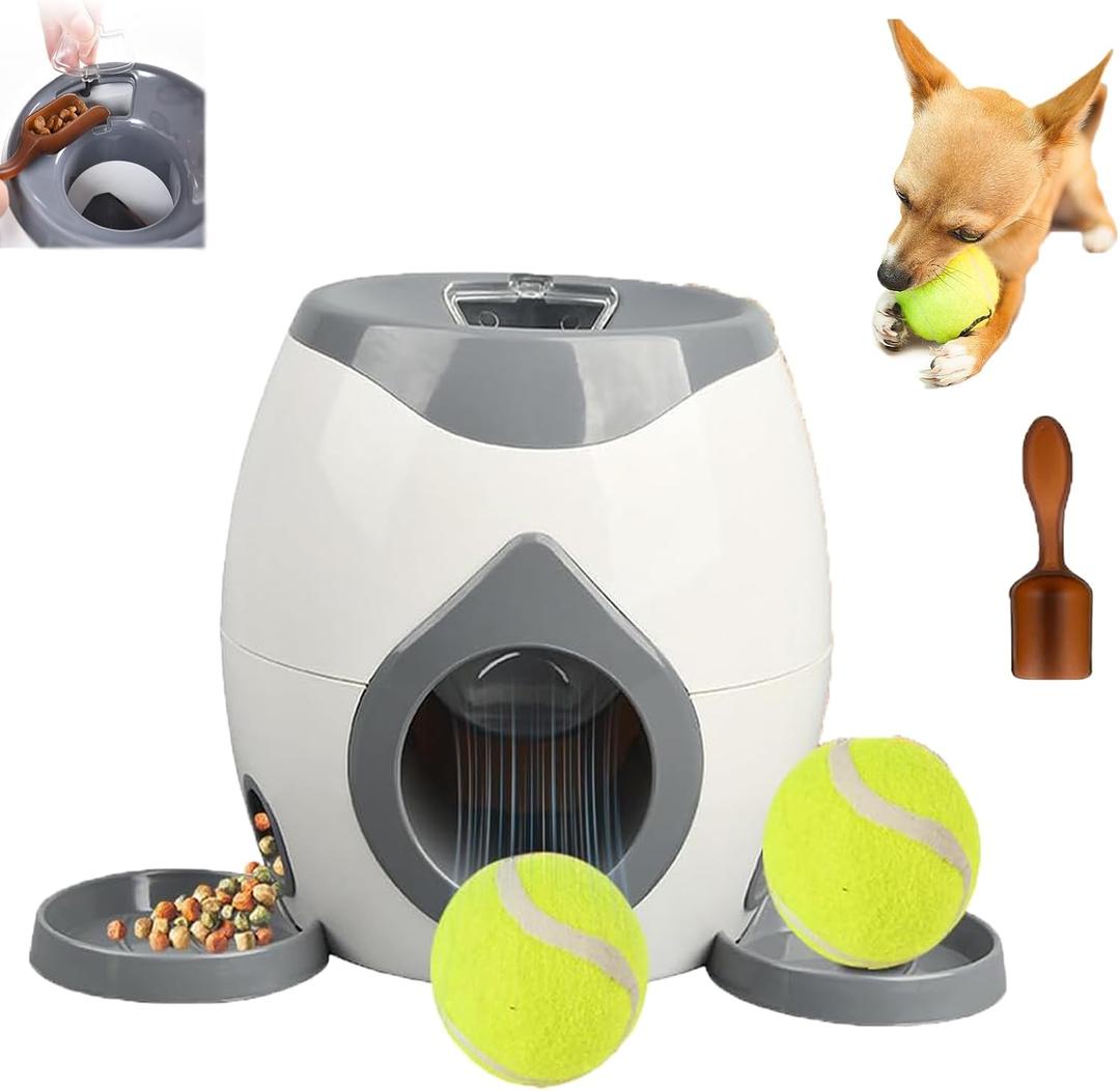 KYWYOYOU Automatic Dog Ball Thrower Launcher, 2025 Upgraded Dog Ball Thrower Launcher, Dogtennis Balls Feeder, Dogtennis Trainer for Small and Medium Dogs (Grey)