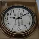 WOOPHEN Vintage Wall Clocks, 12" Silent Non Ticking Retro Wall Clock Quality Quartz Battery Operated Round Decorative Easy to Read for Home Kitchen Living/Dining Room Bedroom Office School (Bronze) (Bronze 1)