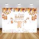 7x5ft Fall Baby Shower Backdrop A Sweet Baby is On The Way Photography Background Newborn Kids Maple Leaf Baby Shower Party Decorations Autumn Leaves Banner Supplies Photo Booth Props