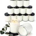 12 PCS 8oz Large Eucalyptus Scented Long Lasting Pure Soy Wax Candles | Calming Home Fragrance | Premium Bulk Gift Set | Wedding Favors, Spa, Hotel & Corporate Events