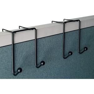 Tetra-Teknica CWH-02-2P 3 Inch Space Addition Wire Double Hook for Partition Wall Cubicle Panel, Color Black, 2 per Pack (Regular)