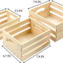 Cregugua Set of 3 Wooden Pallet Crates Nesting Unfinished Wood Trays Storage for DIY Crafts (Large Size 9.4 x 7.8 x 4.3 in)
