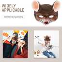 jojofuny Rat Mask: 3D Mouse Mask Half Face Animal Rat Costume for Halloween Carnival Masquerade Party Cosplay Props - Brown