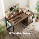 SINPAID 47 inch Computer Desk with Printer Shelf, Gaming Desk with Monitor Stand and Drawers, Reversible Home Office Desk with Storage Shelves and 2 Hooks, Home Workstation for Study Writing, Walnut, 47x19 IN