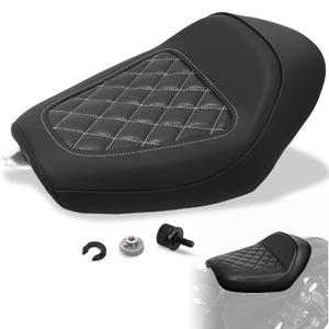 WOWTK Front Driver Rider Solo Seat for Harley Sportster Iron 883 1200 XL883 XL1200NS Forty-Eight XL1200X 2010-2022,White