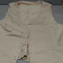 Allegra K Vest Tops for Women Summer Cotton Linen Sleeveless Button Down V Neck Fully Lined Waistcoat Cropped Vests M