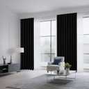 CUCRAF Black Blackout Curtains 84 inch Length 2 Panels Set, Rod Pocket Room Darkening Drapes for Bedroom Living Room, Insulated Thermal Light Blocking Window Curtain (W52 x L84 Inch)