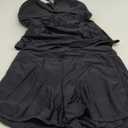 Women Tankini Swimsuits with Shorts - Two Piece Tummy Control Bathing Suits Top with Two Pockets Bottom Swimwear (Medium, Black)