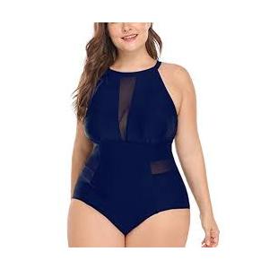 DACI classic Fashion Collection Blue women's one-piece swimsuit 18W  
