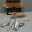 Cocktail Shaker Set, 24-Piece Bar Bartender Kit with Stand, Martini Shaker, Jigger, Strainer,Mixer Spoon,Muddler,Liquor Pourers,Tongs,Opener,LCE Ball Mold&LCE Cubes,Bottle Stoppers|Silver