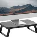 ZORVIDSON Monitor Stand Riser, Wooden Computer Stand for Desk, Wood and Steel Multi-Purpose Desktop Storage Laptop Riser Desk Shelf for Computer, Laptop, PC, Printer, 15.75 x 9.45 x 3.94 Inch Length (Black/1 Pack)