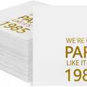Horaldaily 100 Pack 41th Birthday Disposable Paper Decorative Luncheon Napkins, We're Gonna Party Like It's 1985 Hand Towel for Party Lunch Dinner Kitchen Bathroom (Gold,6.5x6.5 Inches)