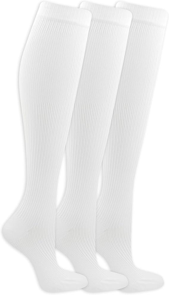 Women Graduated Compression Knee High Socks-Comfort and Fatigue Relief-Mild 4 Pair White