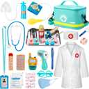 Sundaymot Doctor Kit for Kids, 34 Pcs Pretend Playset for Toddlers, Doctor kit for Toddlers 3-5, with Medical Bag, Stethoscope and Other Accessories, for Boys and Girls Fun Role Playing Game
