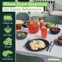 Grow Forward 16-piece Premium Wheat Straw Dinnerware Sets for 4 - Unbreakable Dishwasher & Microwave Safe Plastic Plates and Bowls Sets - Patio, Outdoors, RV, Camping Dishes - Moonlight