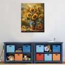 Tucocoo Vase of Sunflowers Paint by Number for Adults, DIY Oil Painting Kits on Canvas with Brushes and Acrylic Paints, Classical Still Life Floral Picture for Home Decor Gifts 16x20 inch (Frameless) (Artwork-23)