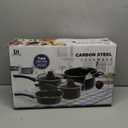 Imperial Home Black 7 Pcs High Quality Nonstick Carbon Steel Cookware Set