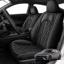 Custom Fit for Hyundai Elantra Car Seat Covers 2007-2023 2024, Full Set Seat Cover Premium Ventilated Perforated Leather Design Waterproof Cushion Protectors(5 Seats, Black)